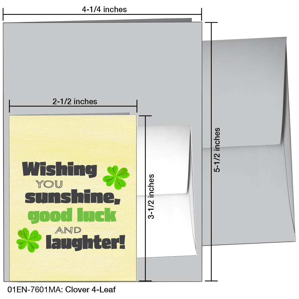 Clover 4-Leaf, Greeting Card (7601MA), Enclosure, printedcanvas.com