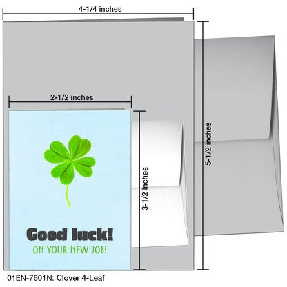 Clover 4-Leaf, Greeting Card (7601N), Enclosure, printedcanvas.com