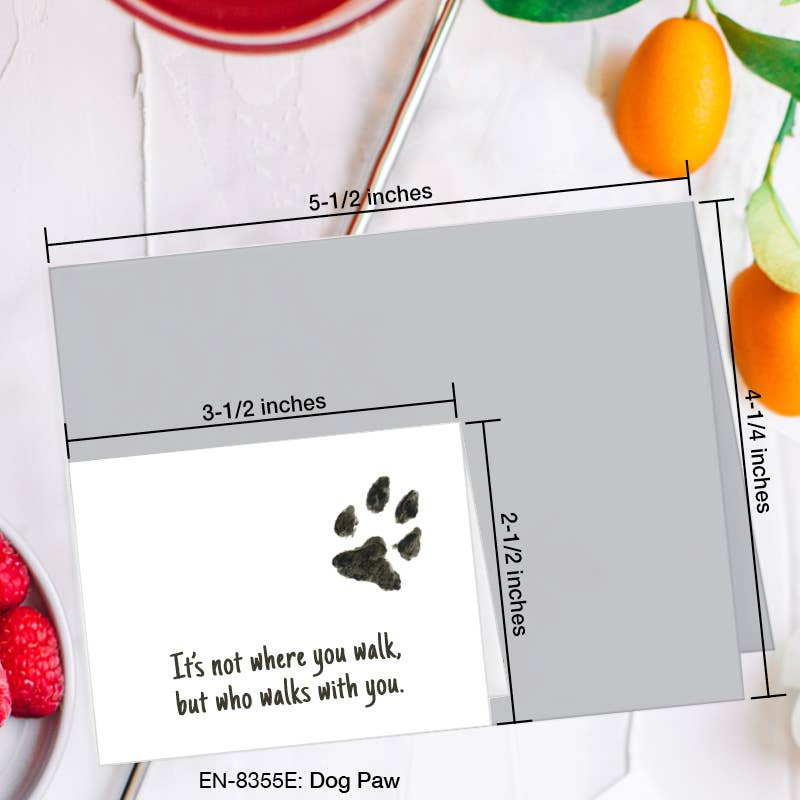 Dog Paw, Greeting Card (8355E), Enclosure, www.printedcanvas.com