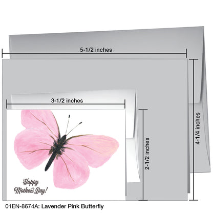Lavender Pink Butterfly, Greeting Card (8674A), Enclosure Card, www.printedcanvas.com