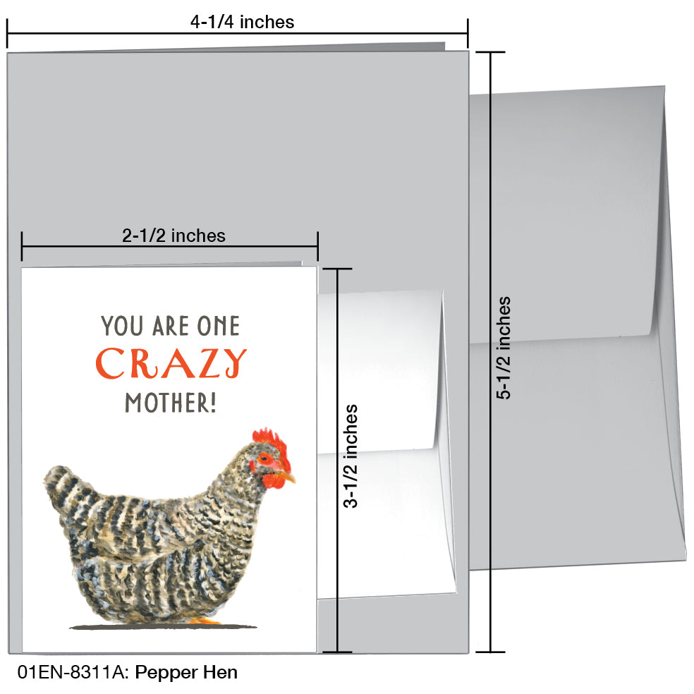 Pepper Hen, Greeting Card (8311A), Enclosure, printedcanvas.com