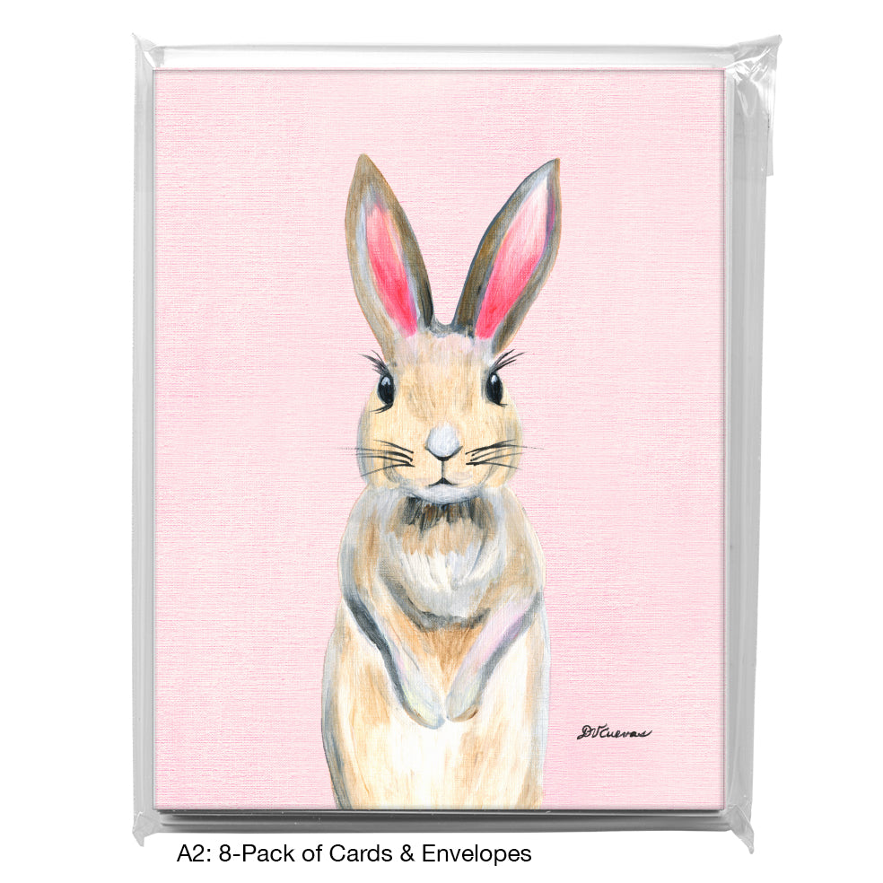 Bunny Pink Ears, Greeting Card (8046), A2 8-Pack, printedcanvas.com