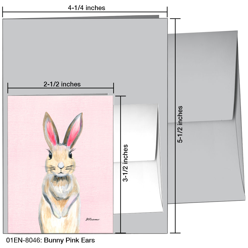 Bunny Pink Ears, Greeting Card (8046), Enclosure, printedcanvas.com