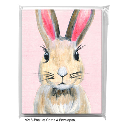 Bunny Pink Ears, Greeting Card (8046B), A2 8-Pack, printedcanvas.com