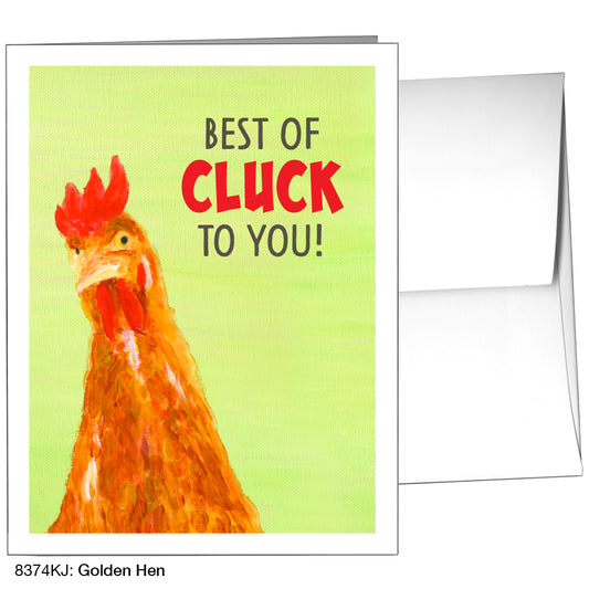 Golden Hen, Greeting Card (8374KJ), A2 Card Front, www.printedcanvas.com