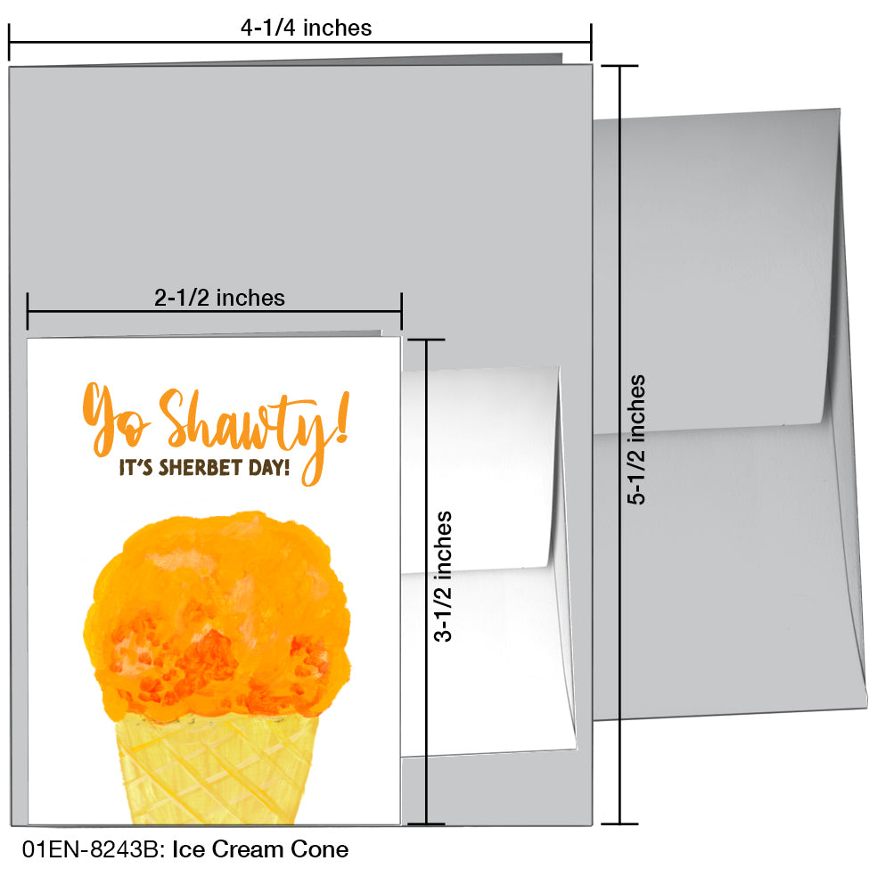 Ice Cream Cone, Greeting Card (8243B), Enclosure Card, printedcanvas.com