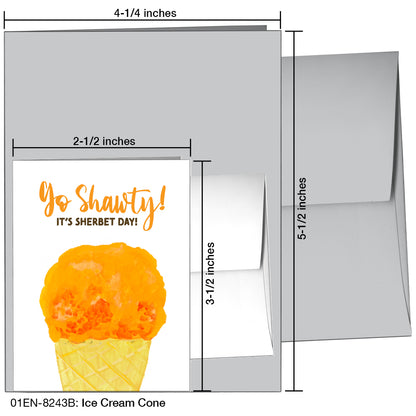 Ice Cream Cone, Greeting Card (8243B), Enclosure Card, printedcanvas.com