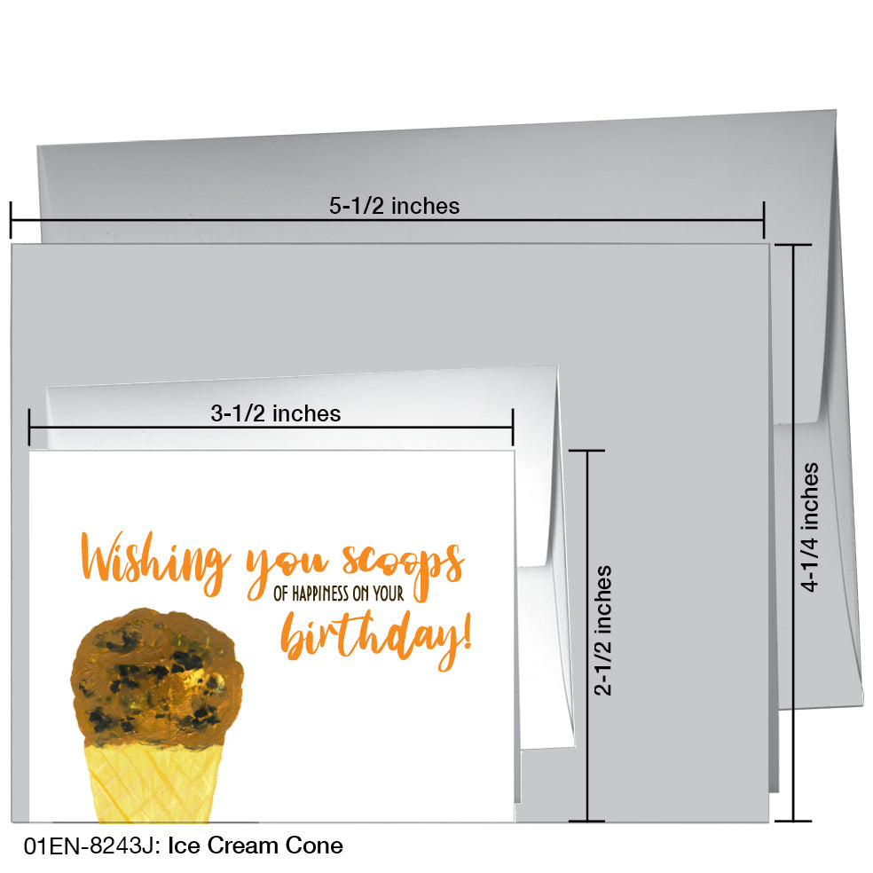 Ice Cream Cone, Greeting Card (8243J), Enclosure Card, printedcanvas.com