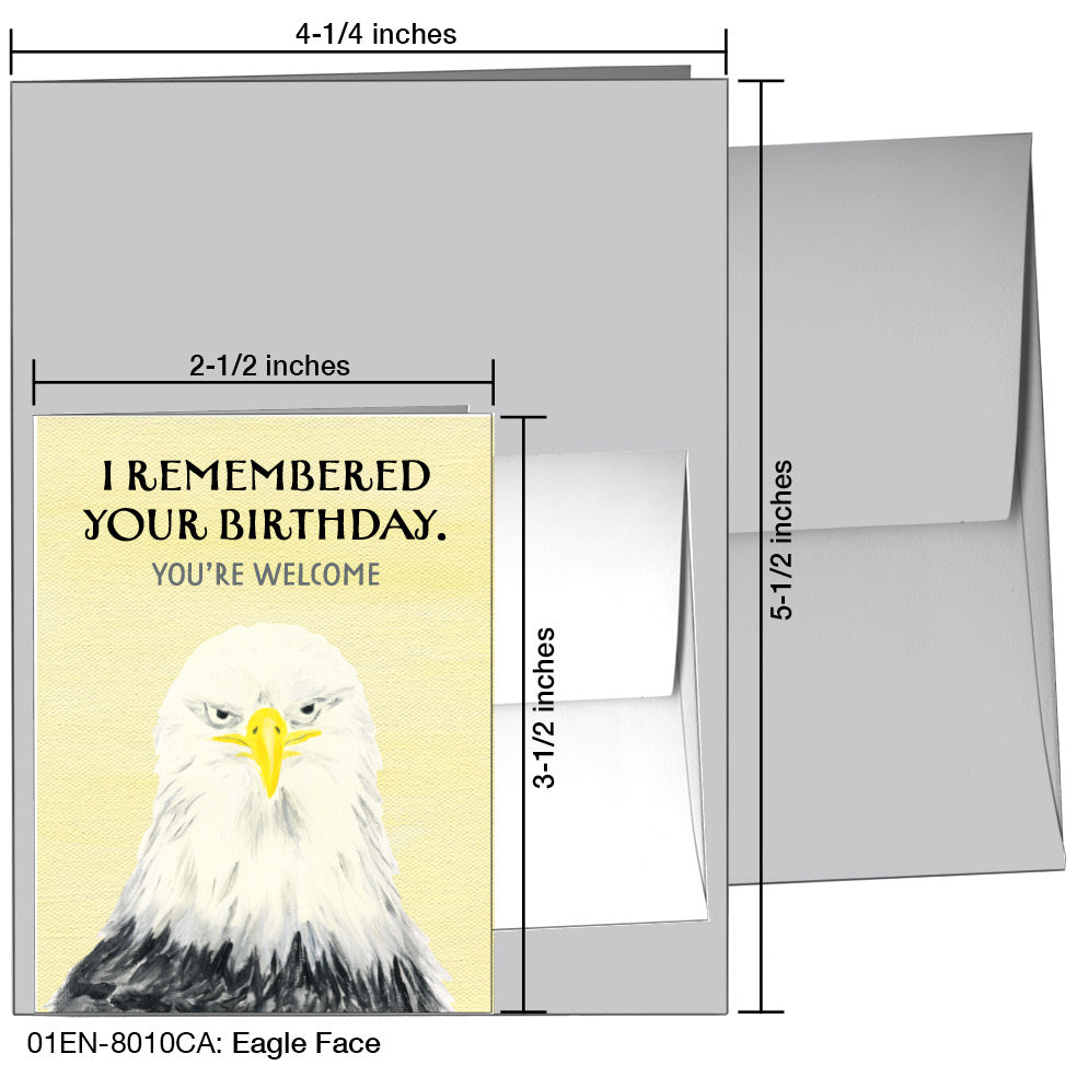 Eagle Face, Greeting Card (8010CA), Enclosure, printedcanvas.com