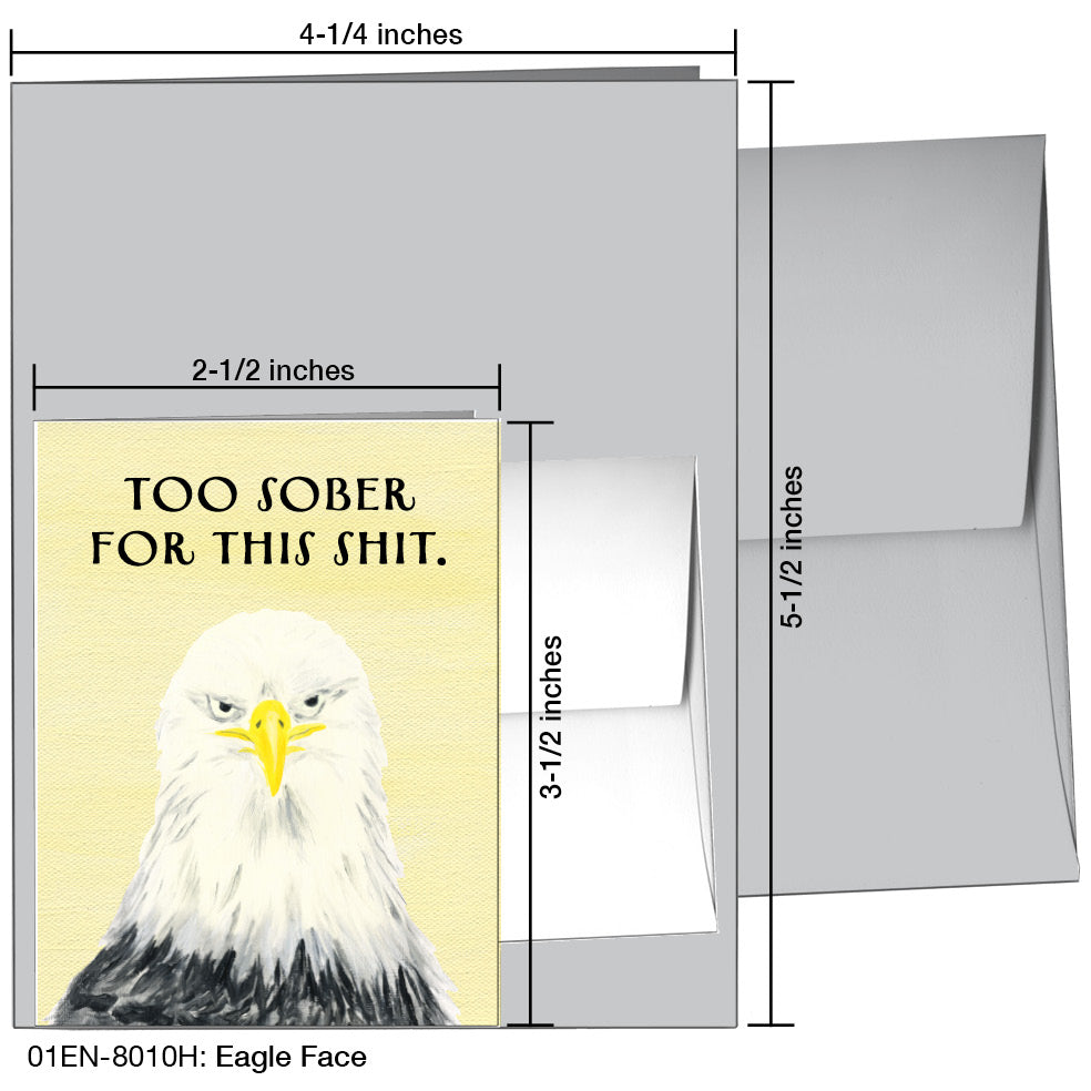 Eagle Face, Greeting Card (8010H), Enclosure, printedcanvas.com