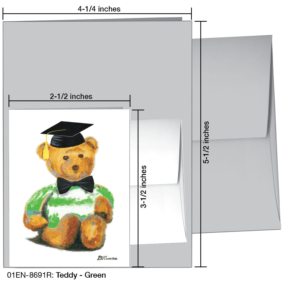 Teddy - Green, Greeting Card (8691R), Enclosure, printedcanvas.com