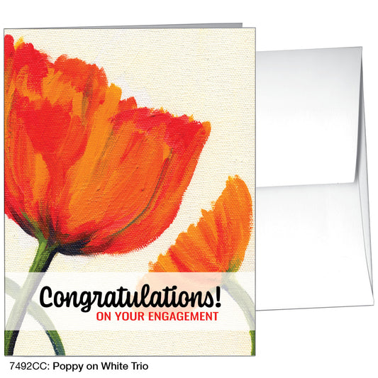 Poppy On White Trio, Greeting Card (7492CC), A2, printedcanvas.com