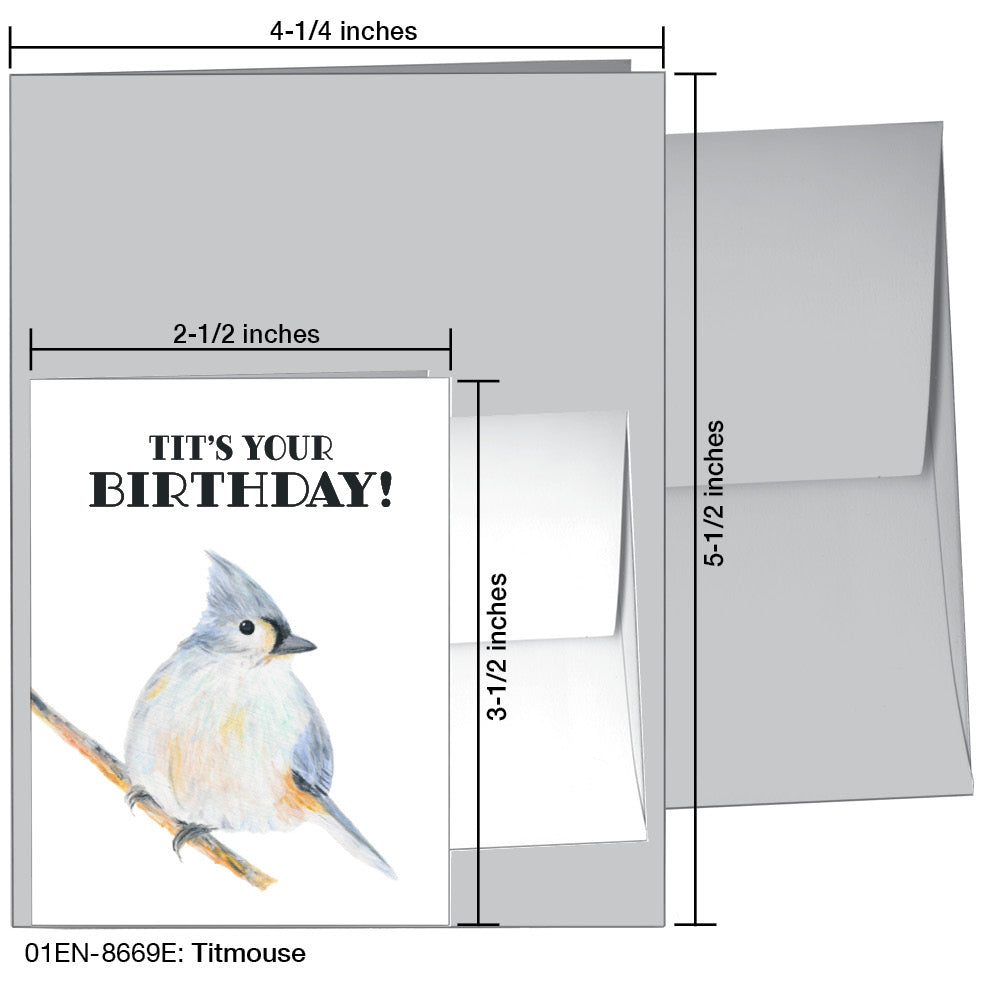 Titmouse, Greeting Card (8669E), Enclosure, www.printedcanvas.com