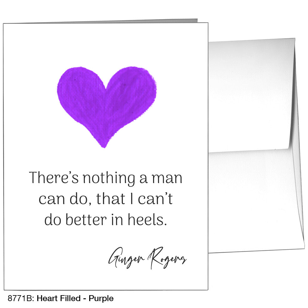 Heart Filled - Purple, Greeting Card (8771B), A2 Card, printedcanvas.com