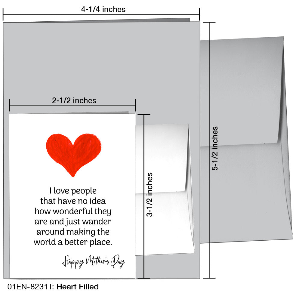 Heart Filled, Greeting Card (8231T), Enclosure Card, www.printedcanvas.com