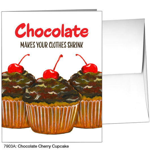 Chocolate Cherry Cupcake, Greeting Card (7903A), A2 Card, www.printedcanvas.com