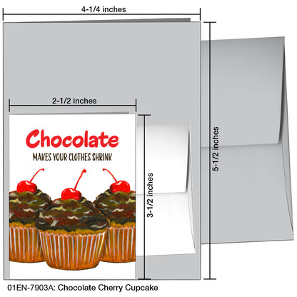 Chocolate Cherry Cupcake, Greeting Card (7903A), Enclosure, www.printedcanvas.com