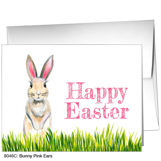Bunny Pink Ears, Greeting Card (8046C), A2 Card Front, www.printedcanvas.com