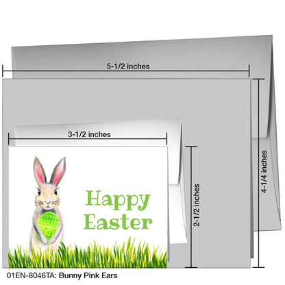 Bunny Pink Ears, Greeting Card (8046TA), Enclosure Card, printedcanvas.com