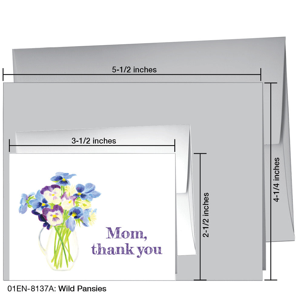Wild Pansies, Greeting Card (8137A), Enclosure Card, www.printedcanvas.com