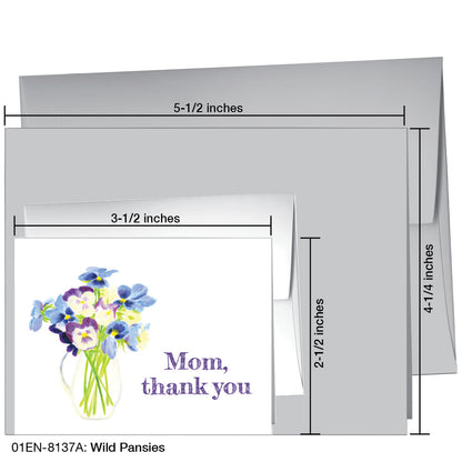 Wild Pansies, Greeting Card (8137A), Enclosure Card, www.printedcanvas.com