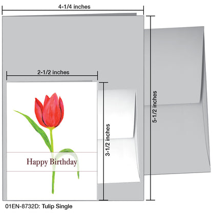 Tulip Single, Greeting Card (8732D), Enclosure, www.printedcanvas.com