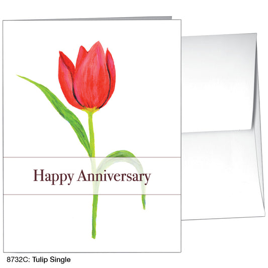 Tulip Single, Greeting Card (8732C), A2 Card Front, www.printedcanvas.com