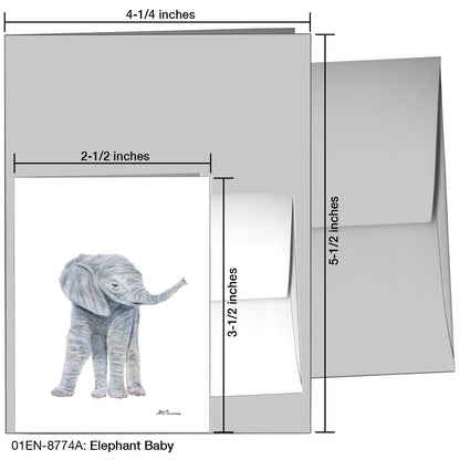 Elephant Baby, Greeting Card (8774A), Enclosure, printedcanvas.com
