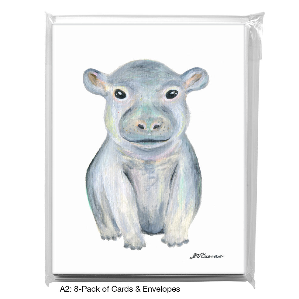 Hippopotamus  Baby, Greeting Card (8777A), A2 8-Pack, printedcanvas.com