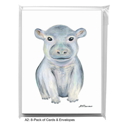 Hippopotamus  Baby, Greeting Card (8777A), A2 8-Pack, printedcanvas.com