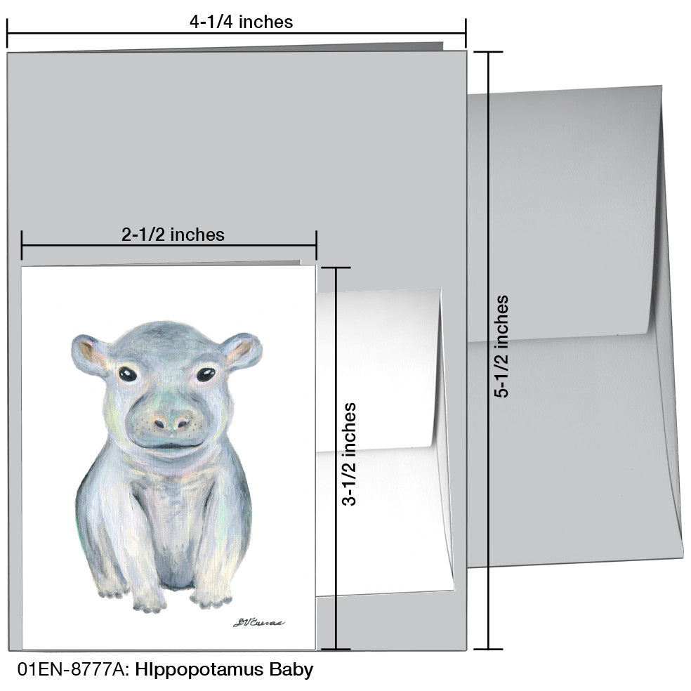 Hippopotamus  Baby, Greeting Card (8777A), Enclosure, printedcanvas.com