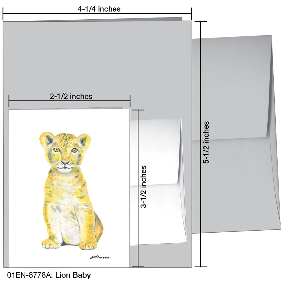 Lion Baby, Greeting Card (8778A), Enclosure, printedcanvas.com