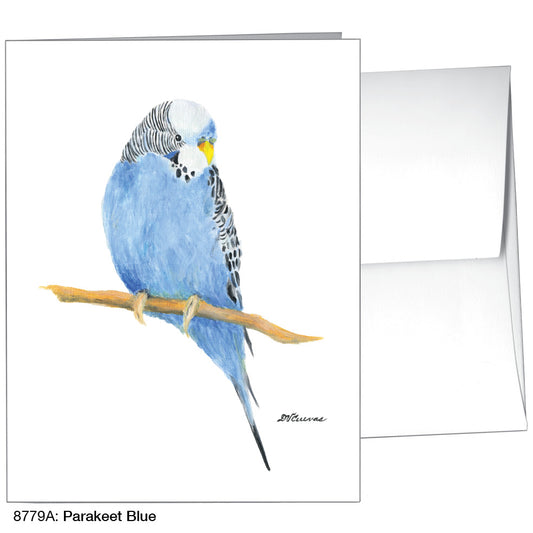 Parakeet Blue, Greeting Card (8779A), A2 Card Front, www.printedcanvas.com