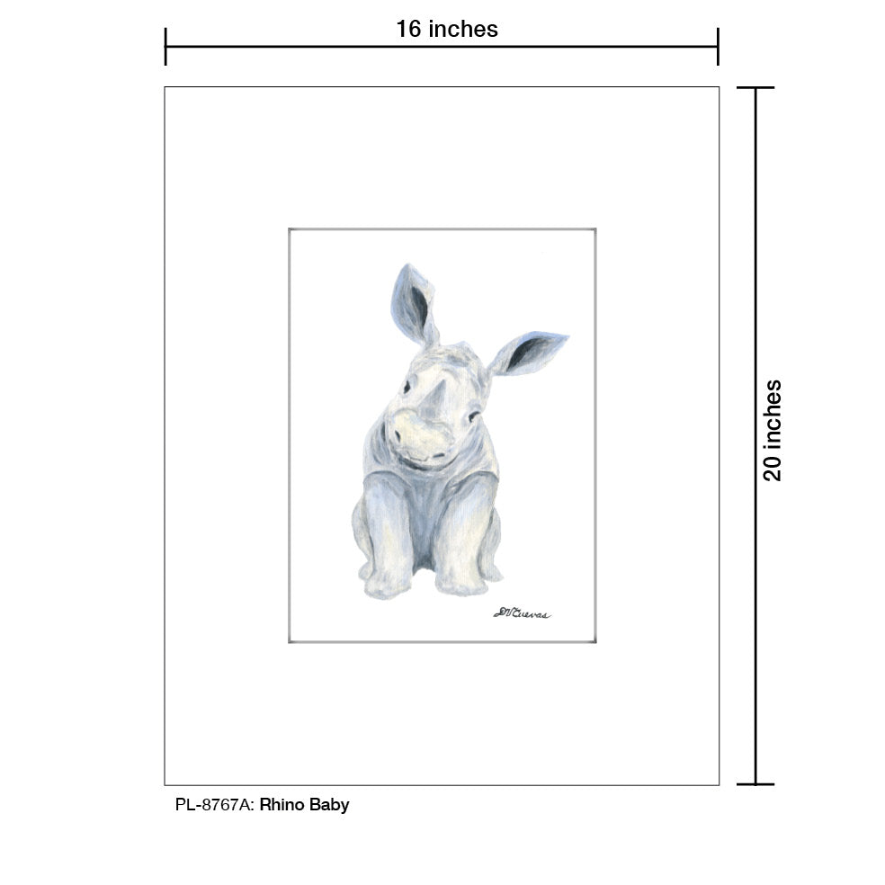 Rhino Baby, Print (#8767A) - Printed Canvas