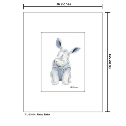 Rhino Baby, Print (#8767A) - Printed Canvas