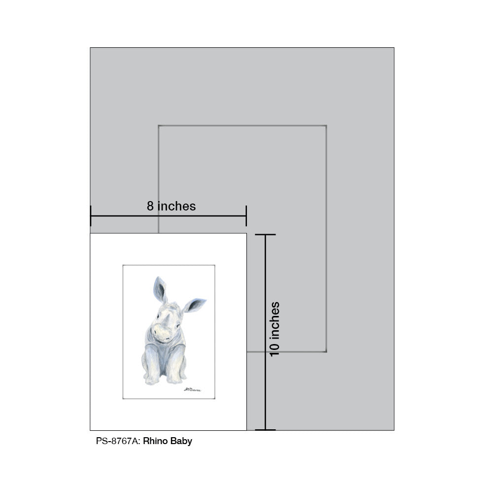 Rhino Baby, Print (#8767A) - Printed Canvas