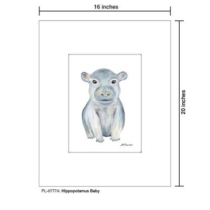 Hippopotamus Baby, Print (#8777A) - Printed Canvas