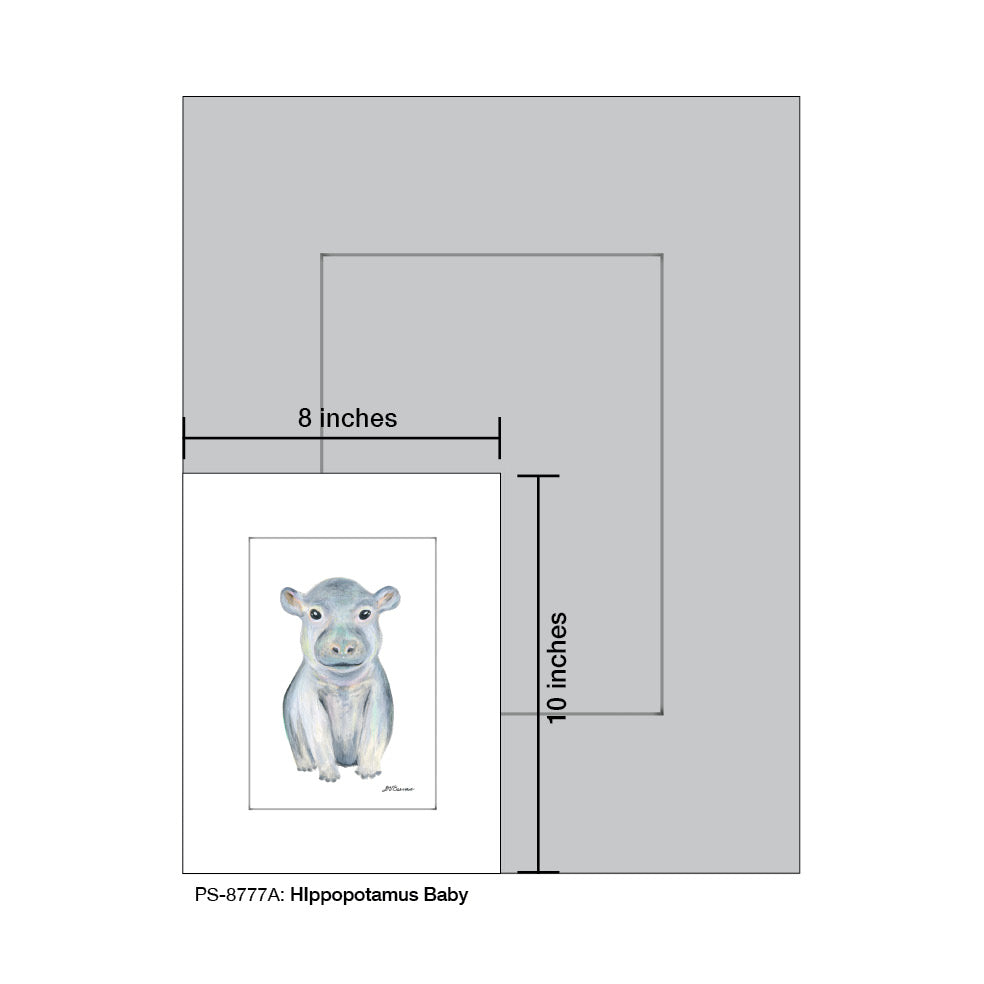 Hippopotamus Baby, Print (#8777A) - Printed Canvas