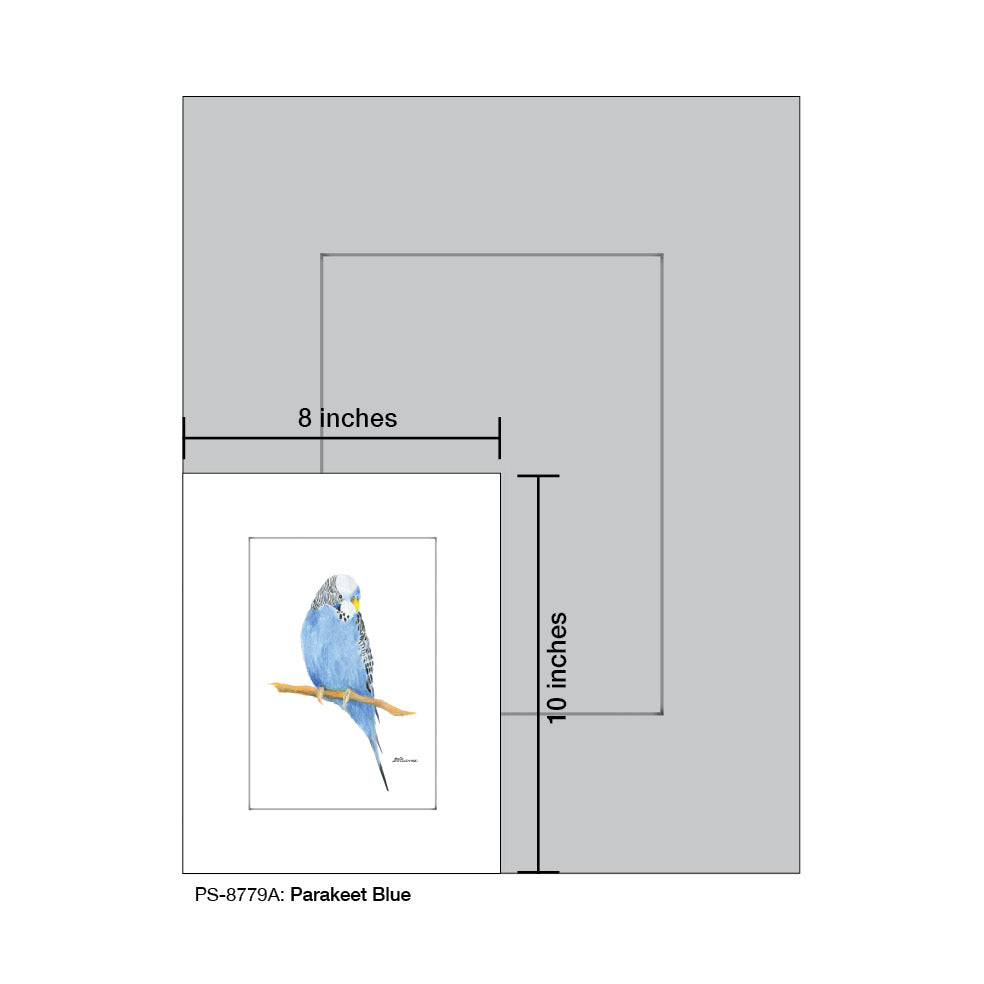Parakeet Blue, Print (#8779A), Print Matted, www.printedcanvas.com