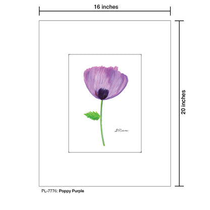 Poppy Purple, Print (#7776A), Printe Matted, www.printedcanvas.com
