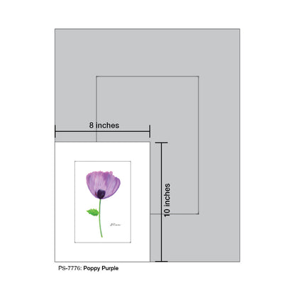 Poppy Purple, Print (#7776A), Print Matted, www.printedcanvas.com