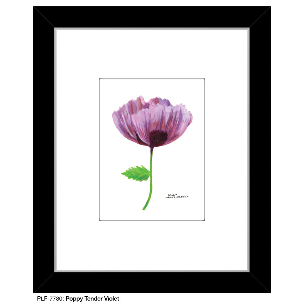 Poppy Tender Violet, Print (#7780A), Print Matted, www.printedcanvas.com