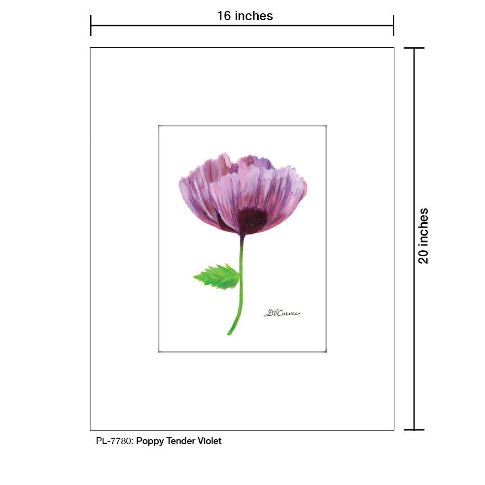 Poppy Tender Violet, Print (#7780A), Printe Matted, www.printedcanvas.com
