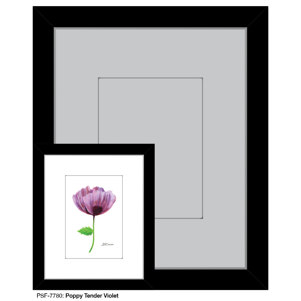 Poppy Tender Violet, Print (#7780A), Print Matted, www.printedcanvas.com
