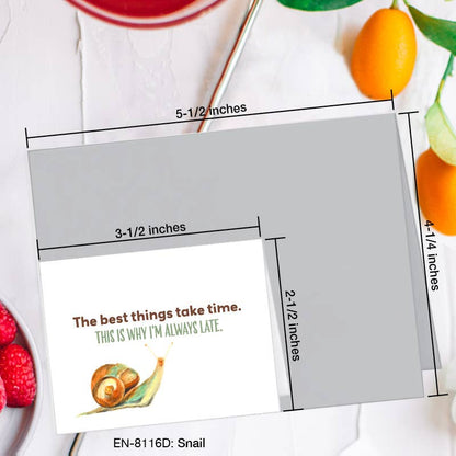 Snail, Greeting Card (8116D), Enclosure, www.printedcanvas.com