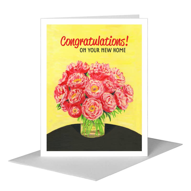 Peony Bouquet, Greeting Card (#7645B), A2 Card Front, www.printedcanvas.com