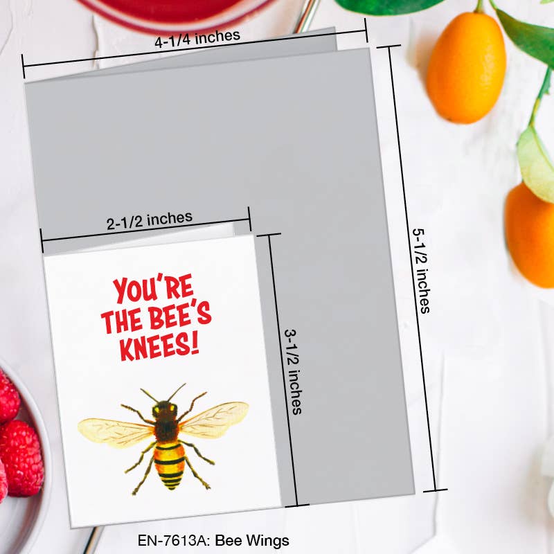 Bee Wings, Greeting Card (7613A), Enclosure Card, www.printedcanvas.com