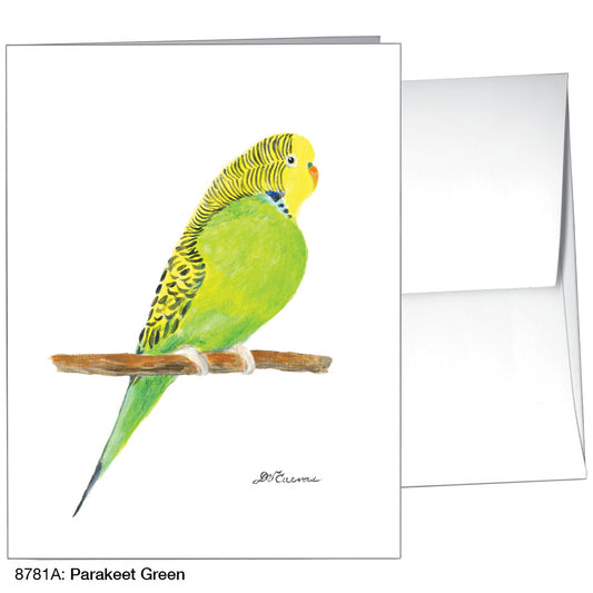 Parakeet Green, Greeting Card (8781A), A2 Card Front, www.printedcanvas.com