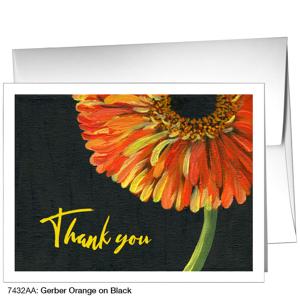 Gerber Orange on Black, Greeting Card (7432AA), A2 Card, printedcanvas.com