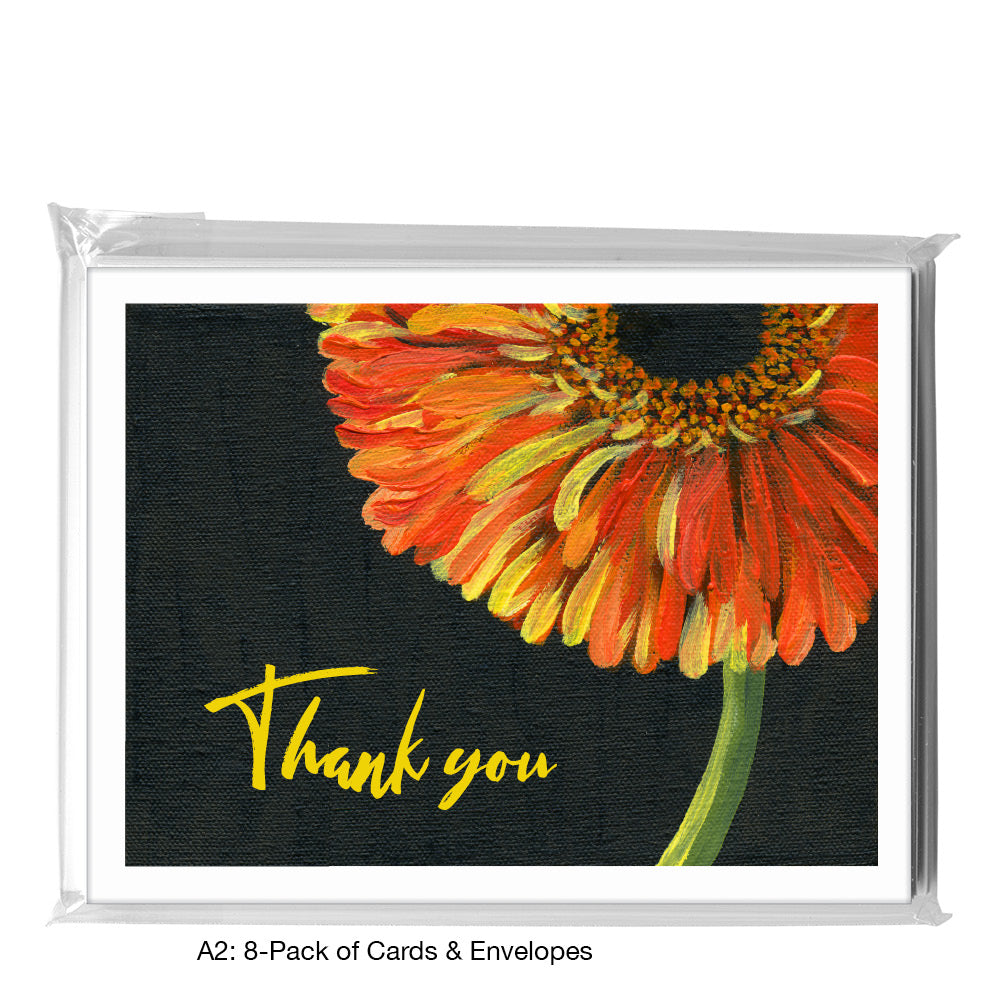 Gerber Orange on Black, Greeting Card (7432AA), A2 8-Pack, printedcanvas.com